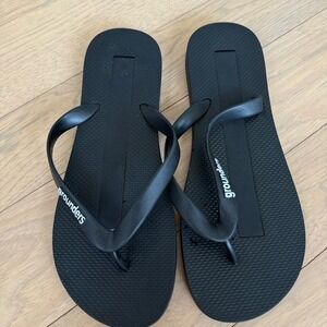 Grounders Black Grounding Flip Flops Womens Size 10 EU 40 Earthing Thong Sandals